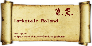 Markstein Roland névjegykártya